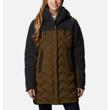 Columbia Mountain Croo Long Down, Chamarras Verde Oliva Negros Para Mujer | 129304-ZAP